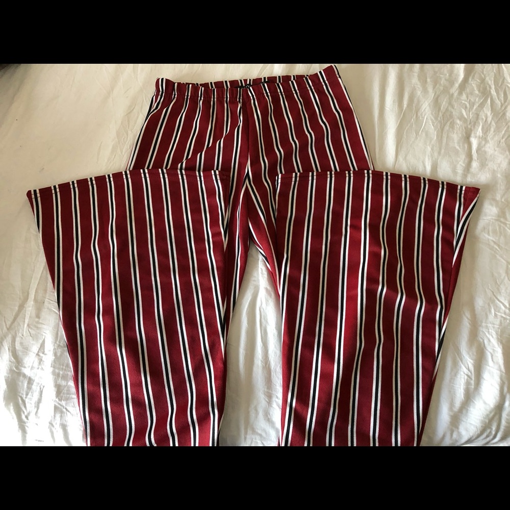 super fun striped wide leg pants